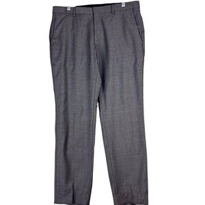Hugo Boss Pants Mens 34R Gray Virgin Wool Dress Trousers Slacks Flat Front 34x30